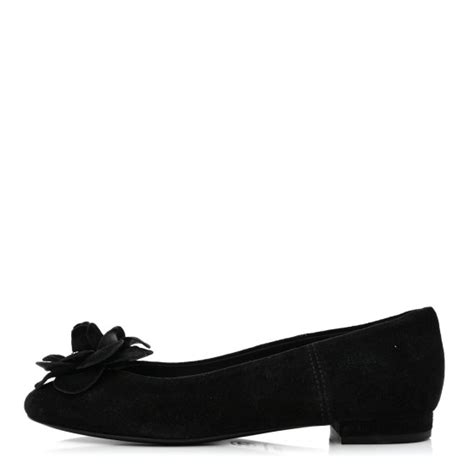 ballerine chanel con camelia|CHANEL Suede Camellia CC Ballerina Flat 36.5 Black.